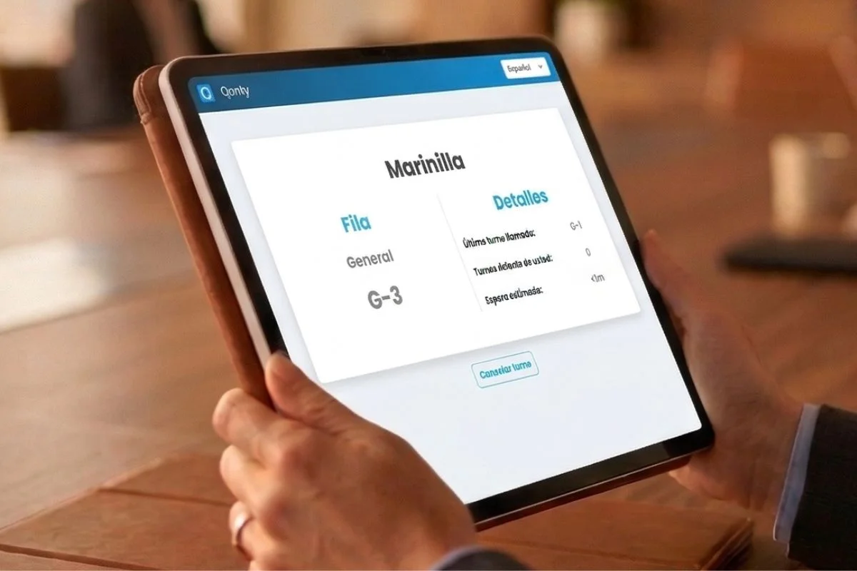 Écran affichant des files d'attente virtuelles